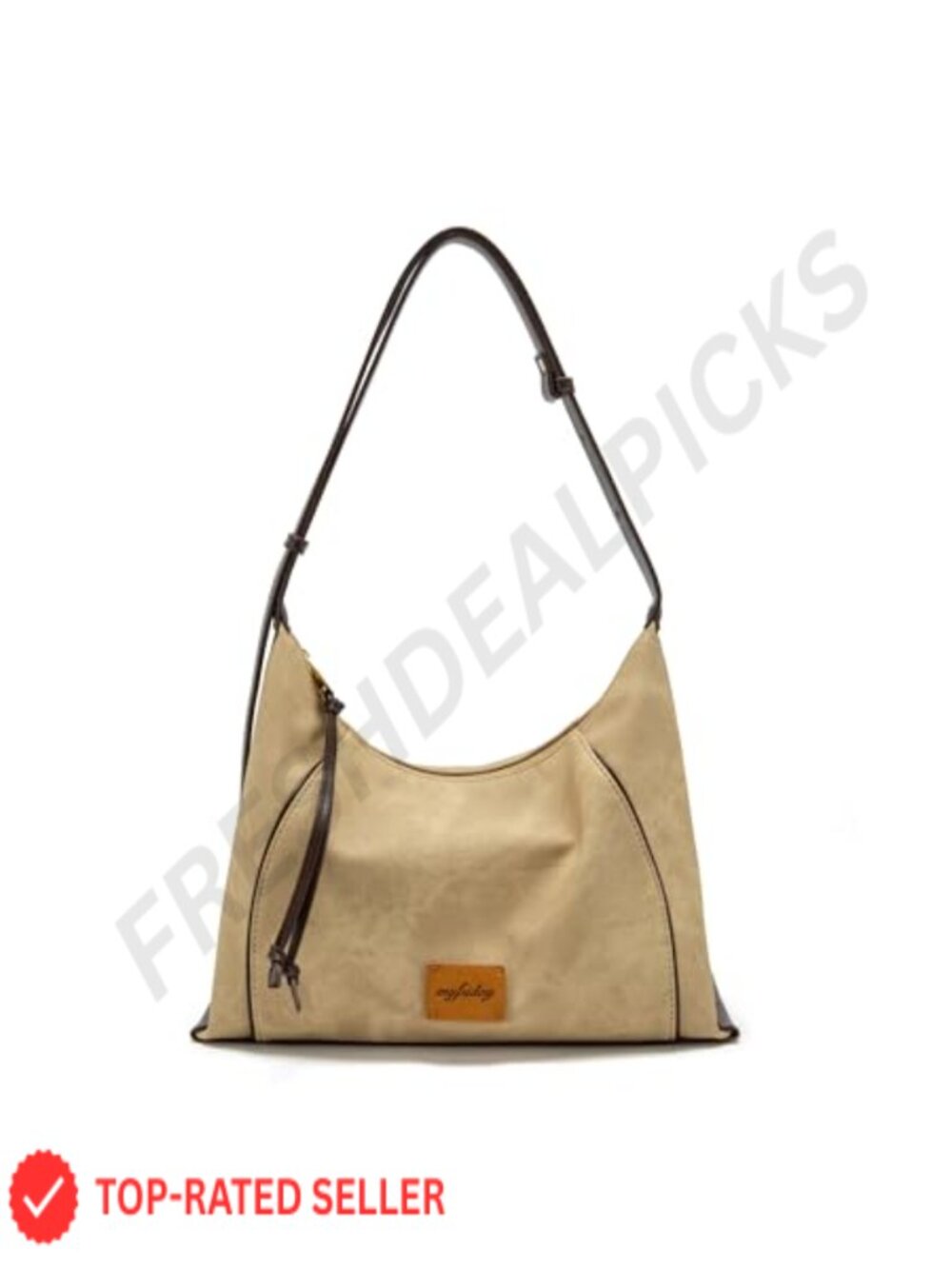 Faux Leather Hobo Crossbody Bag with Coin Purse and 2 Straps